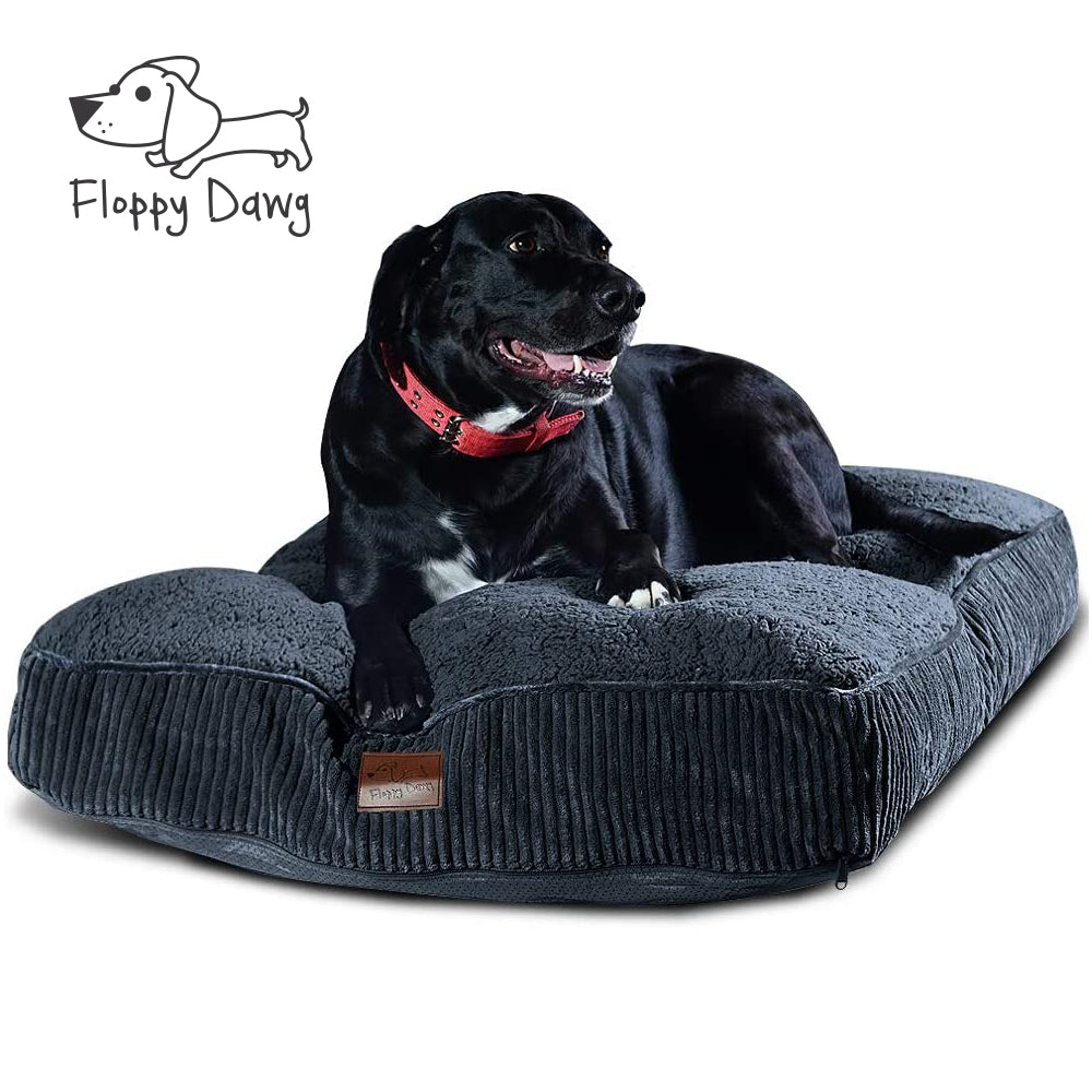 Floppy Dawg XL Dog Bed with Removable Cover Gray